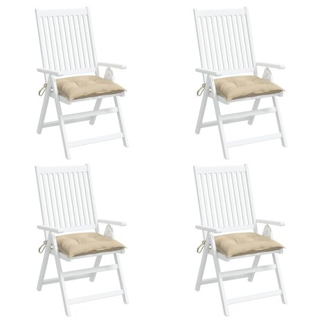 Stoelkussens 4 st 40x40x7 cm oxford stof beige 4