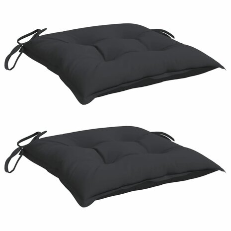 Stoelkussens 2 st 40x40x7 cm oxford stof zwart 3