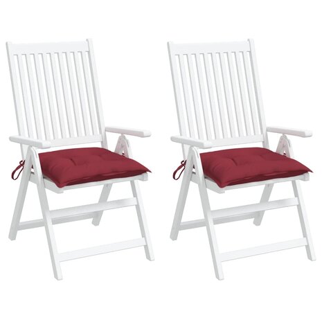Stoelkussens 2 st 40x40x7 cm oxford stof wijnrood 4