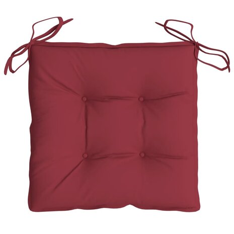 Stoelkussens 2 st 40x40x7 cm oxford stof wijnrood 6