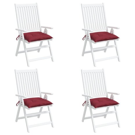 Stoelkussens 4 st 40x40x7 cm oxford stof wijnrood 4