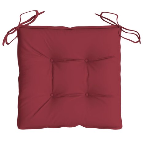 Stoelkussens 4 st 40x40x7 cm oxford stof wijnrood 6