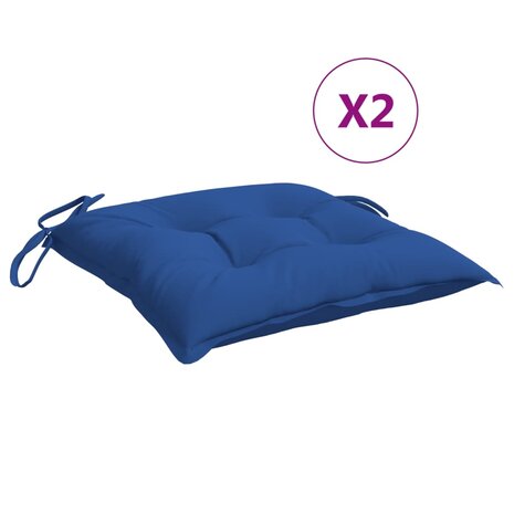 Stoelkussens 2 st 40x40x7 cm oxford stof blauw 2