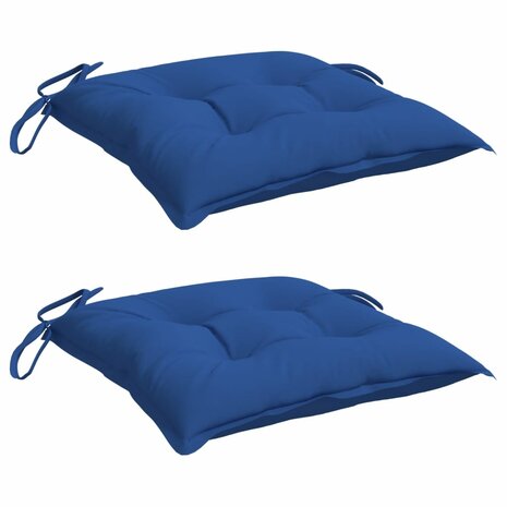 Stoelkussens 2 st 40x40x7 cm oxford stof blauw 3