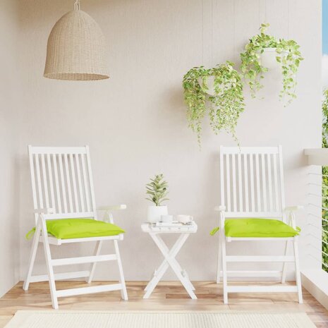 Stoelkussens 2 st 40x40x7 cm oxford stof heldergroen 1