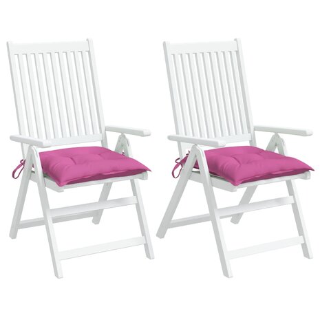 Stoelkussens 2 st 40x40x7 cm stof roze 4