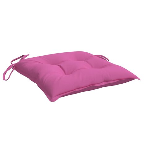 Stoelkussens 2 st 40x40x7 cm stof roze 5