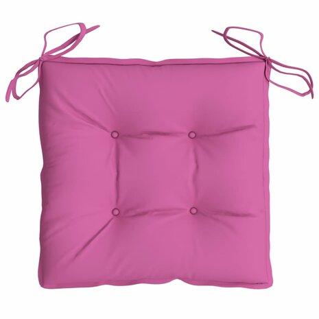 Stoelkussens 2 st 40x40x7 cm stof roze 6