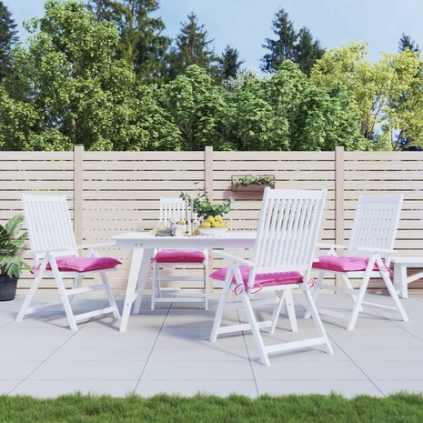 Stoelkussens 4 st 40x40x7 cm stof roze 1