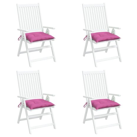 Stoelkussens 4 st 40x40x7 cm stof roze 4