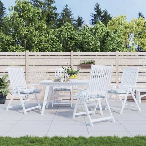 Stoelkussens 4 st 50x50x7 cm stof bladpatroon 1