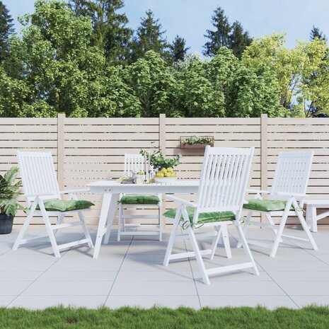 Stoelkussens 4 st bladpatroon 50x50x7 cm stof 1