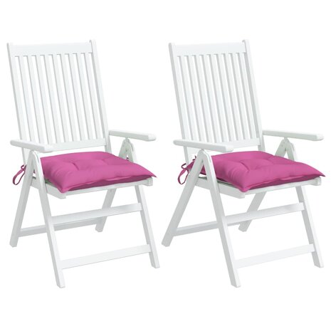 Stoelkussens 2 st 50x50x7 cm oxford stof roze 4
