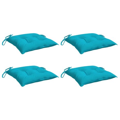 Stoelkussens 4 st 50x50x7 cm stof turquoise 3
