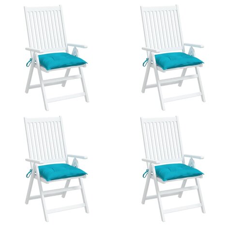 Stoelkussens 4 st 50x50x7 cm stof turquoise 4