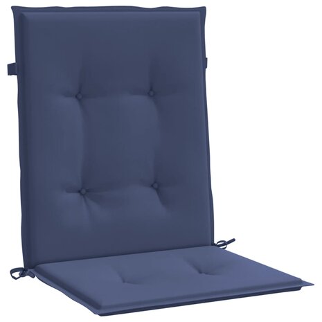 Stoelkussens 2 st lage rug stof marineblauw 5