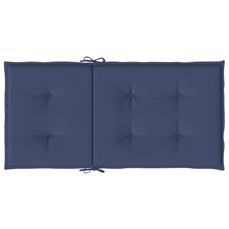 Stoelkussens 2 st lage rug stof marineblauw 7