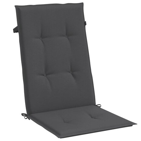 Stoelkussens 2 st hoge rug 120x50x4 cm stof gemêleerd antraciet 5