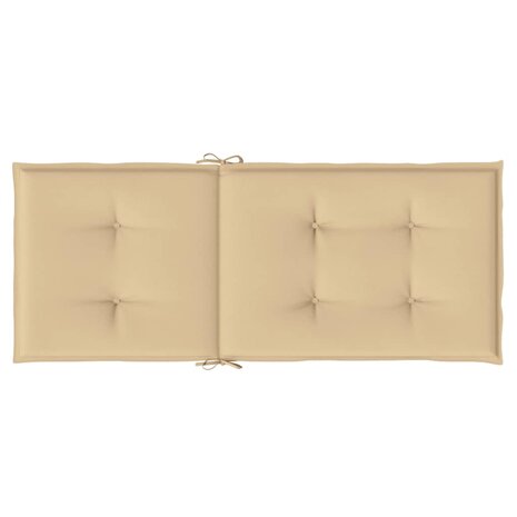 Stoelkussens 2 st hoge rug 120x50x4 cm stof gemêleerd beige 7