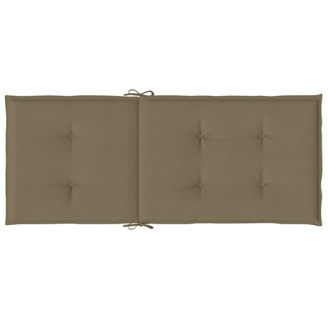 Stoelkussens 2 st hoge rug 120x50x4 cm stof gemêleerd taupe 7