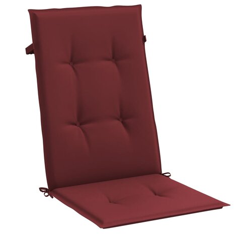 Stoelkussens 2 st hoge rug 120x50x4 cm stof gemêleerd wijnrood 5