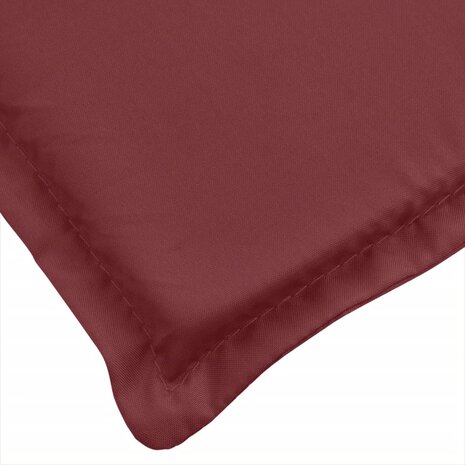 Stoelkussens 2 st hoge rug 120x50x4 cm stof gemêleerd wijnrood 9
