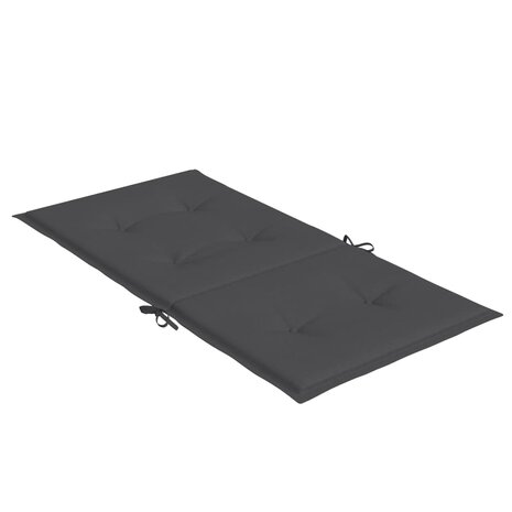 Stoelkussens 2 st lage rug 100x50x4 cm stof gemêleerd antraciet 6