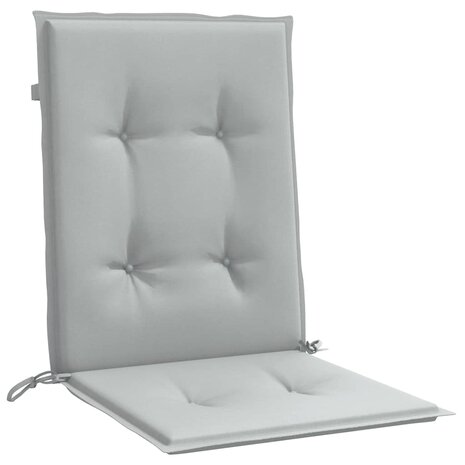 Stoelkussens 2 st lage rug 100x50x4 cm stof lichtgrijs 5