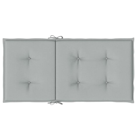 Stoelkussens 2 st lage rug 100x50x4 cm stof lichtgrijs 7