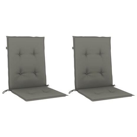 Stoelkussens 2 st lage rug 100x50x4 cm stof donkergrijs 3