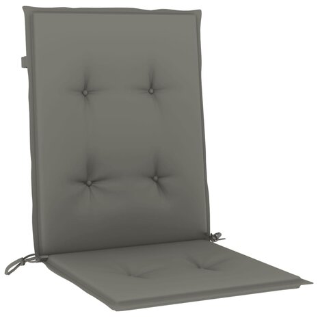 Stoelkussens 2 st lage rug 100x50x4 cm stof donkergrijs 5