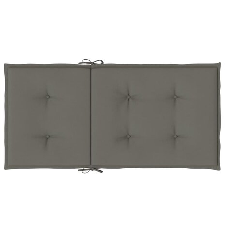 Stoelkussens 2 st lage rug 100x50x4 cm stof donkergrijs 7