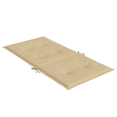 Stoelkussens 2 st lage rug 100x50x4 cm stof gemêleerd beige 6