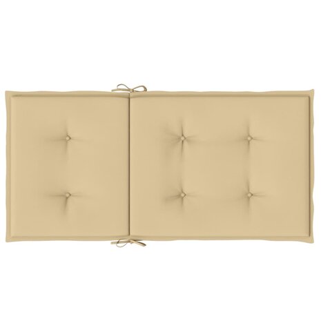 Stoelkussens 2 st lage rug 100x50x4 cm stof gemêleerd beige 7