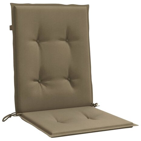Stoelkussens 2 st lage rug 100x50x4 cm stof gemêleerd taupe 5