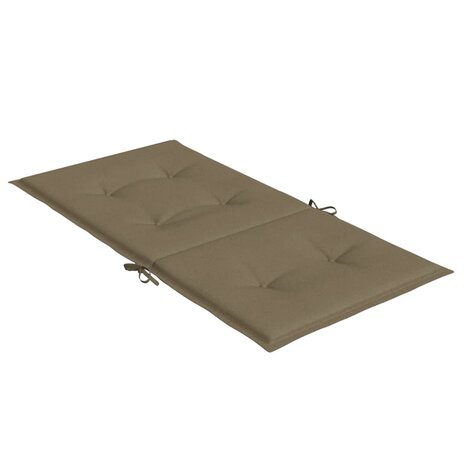 Stoelkussens 2 st lage rug 100x50x4 cm stof gemêleerd taupe 6