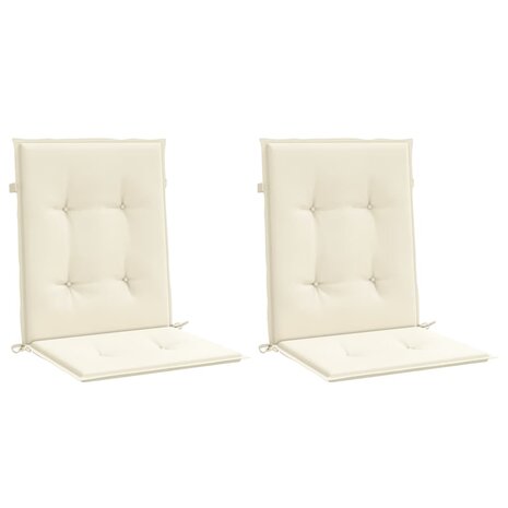 Tuinstoelkussen lage rug 2 st 100x50x3 cm oxford stof crème 3