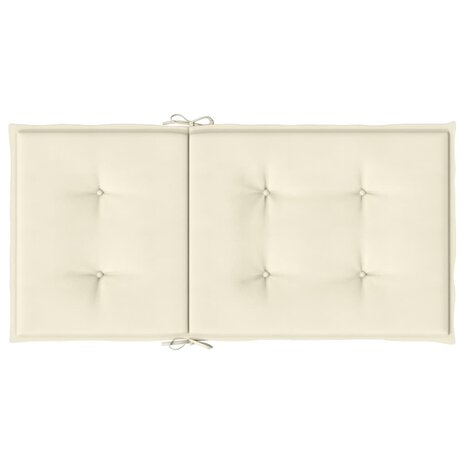 Tuinstoelkussen lage rug 2 st 100x50x3 cm oxford stof crème 7
