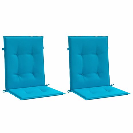 Tuinstoelkussens lage rug 2 st 100x50x3 cm oxford stof blauw 3