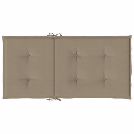 Tuinstoelkussens lage rug 2 st 100x50x3 cm oxford stof taupe 7