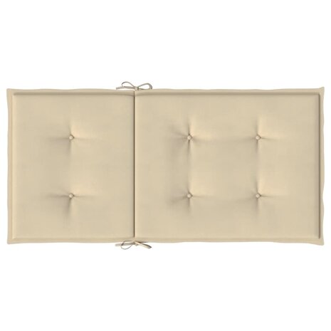Tuinstoelkussens lage rug 2 st 100x50x3 cm oxford stof beige 7