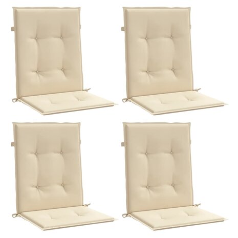 Tuinstoelkussens lage rug 4 st 100x50x3 cm oxford stof beige 3
