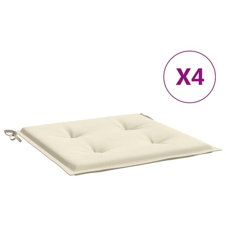 Tuinstoelkussens 4 st 40x40x3 cm oxford stof crèmekleurig 2