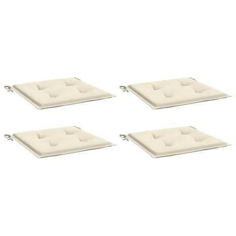 Tuinstoelkussens 4 st 40x40x3 cm oxford stof crèmekleurig 3