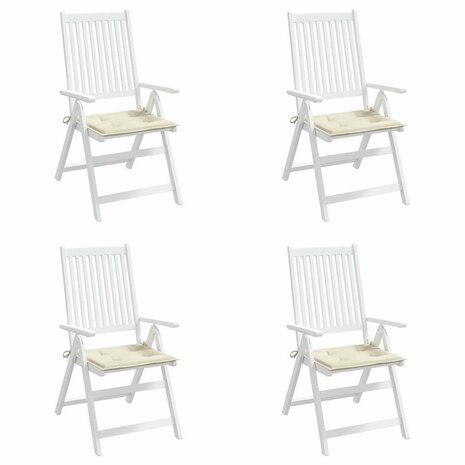Tuinstoelkussens 4 st 40x40x3 cm oxford stof crèmekleurig 4
