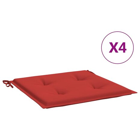  Tuinstoelkussens 4 st 40x40x3 cm oxford stof rood 2