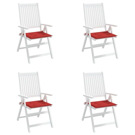  Tuinstoelkussens 4 st 40x40x3 cm oxford stof rood 4