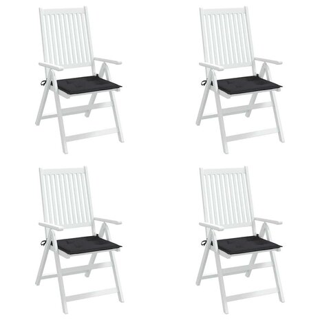  Tuinstoelkussens 4 st 40x40x3 cm oxford stof zwart 4