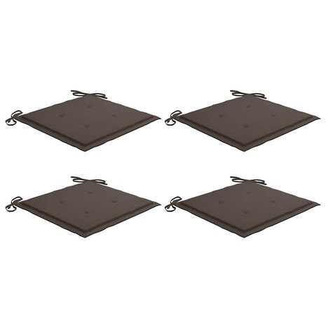 Tuinstoelkussens 4 st 40x40x3 cm oxford stof taupe 2