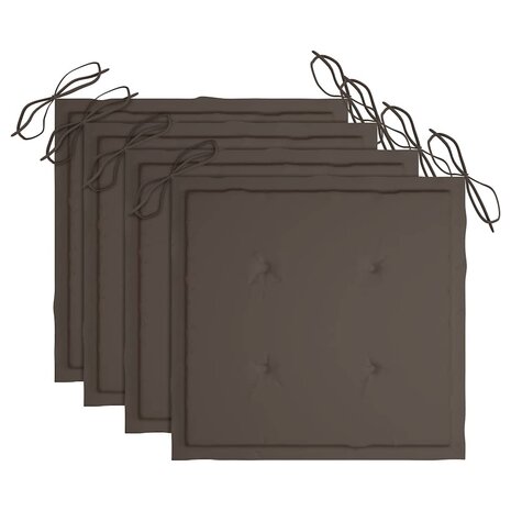 Tuinstoelkussens 4 st 40x40x3 cm oxford stof taupe 3
